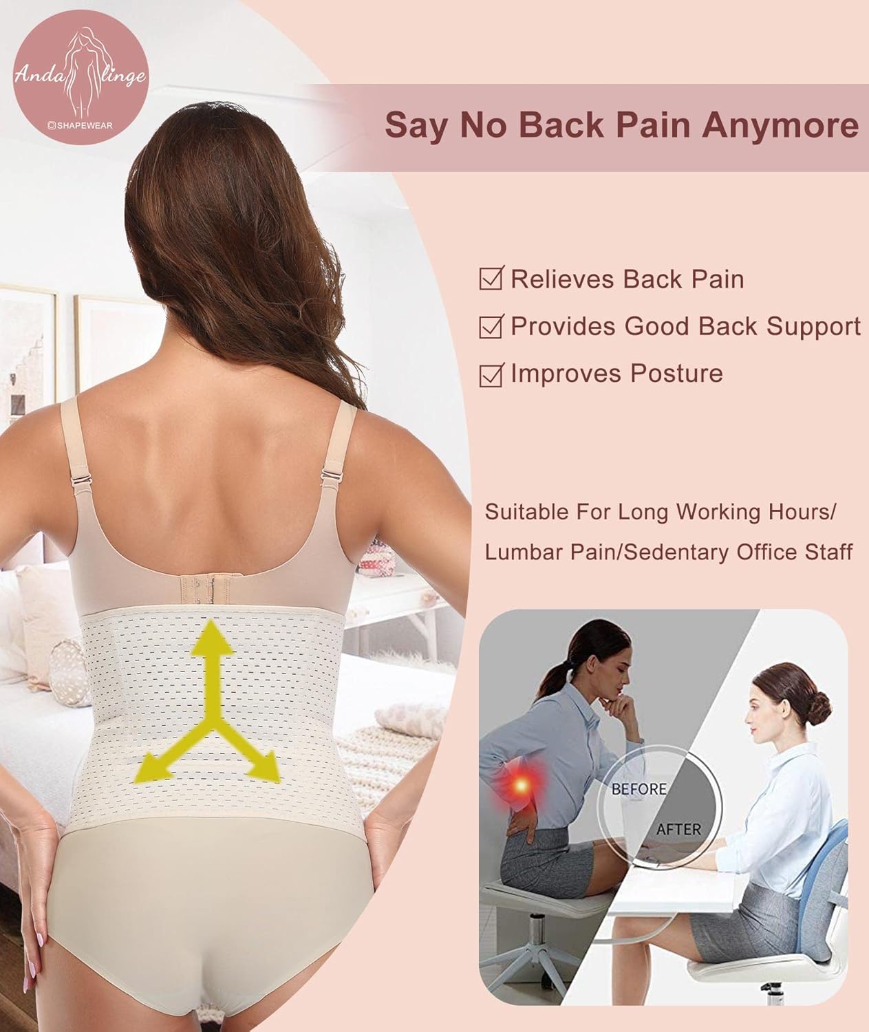 Waist Trainer for Women Lower Belly Fat Hourglass Body Shaper Waist Cincher Shapewear with Steel Bones Extender - Image 2