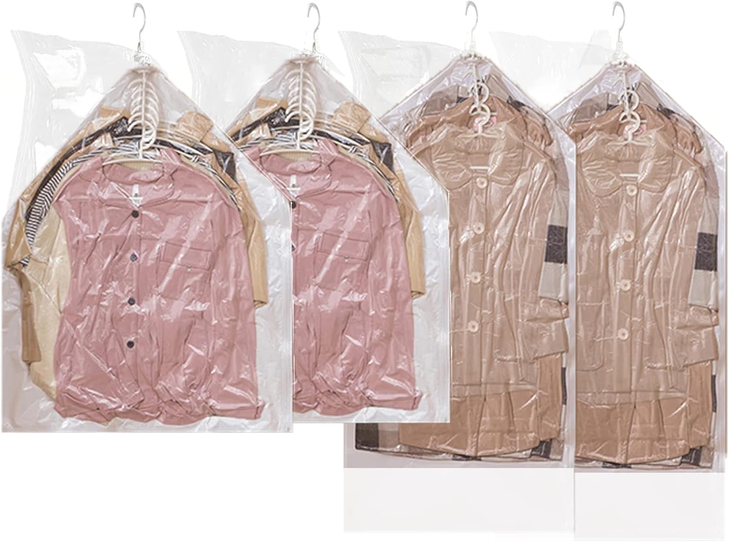 Hanging Vacuum Storage Bags 4 Pack Vacuum Bag for Clothes, Space