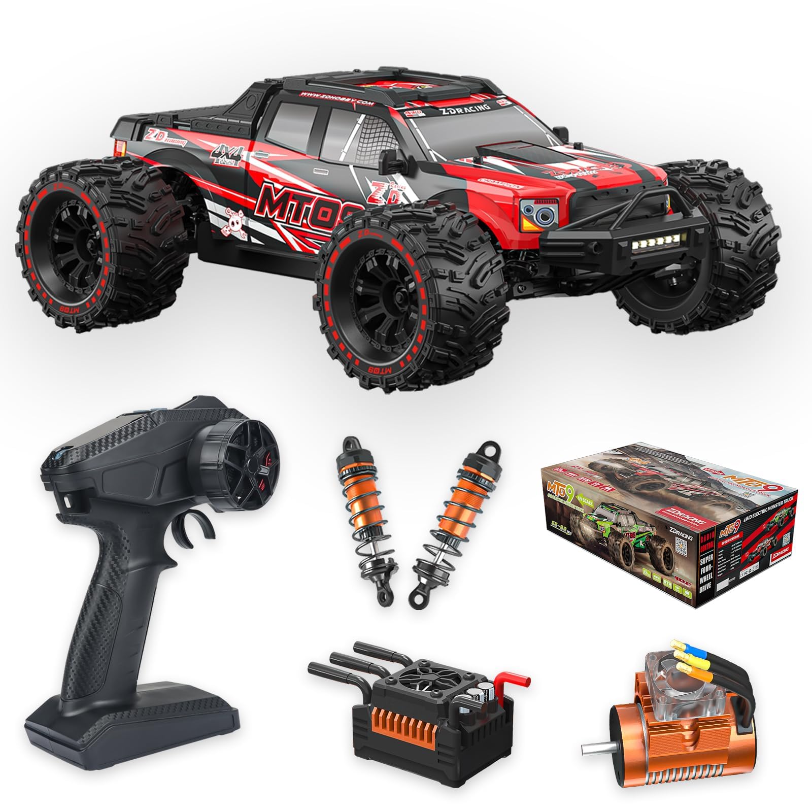 Amazon.com: AINIUNIU ZD Racing MT09 1/9 4WD Brushless Monster