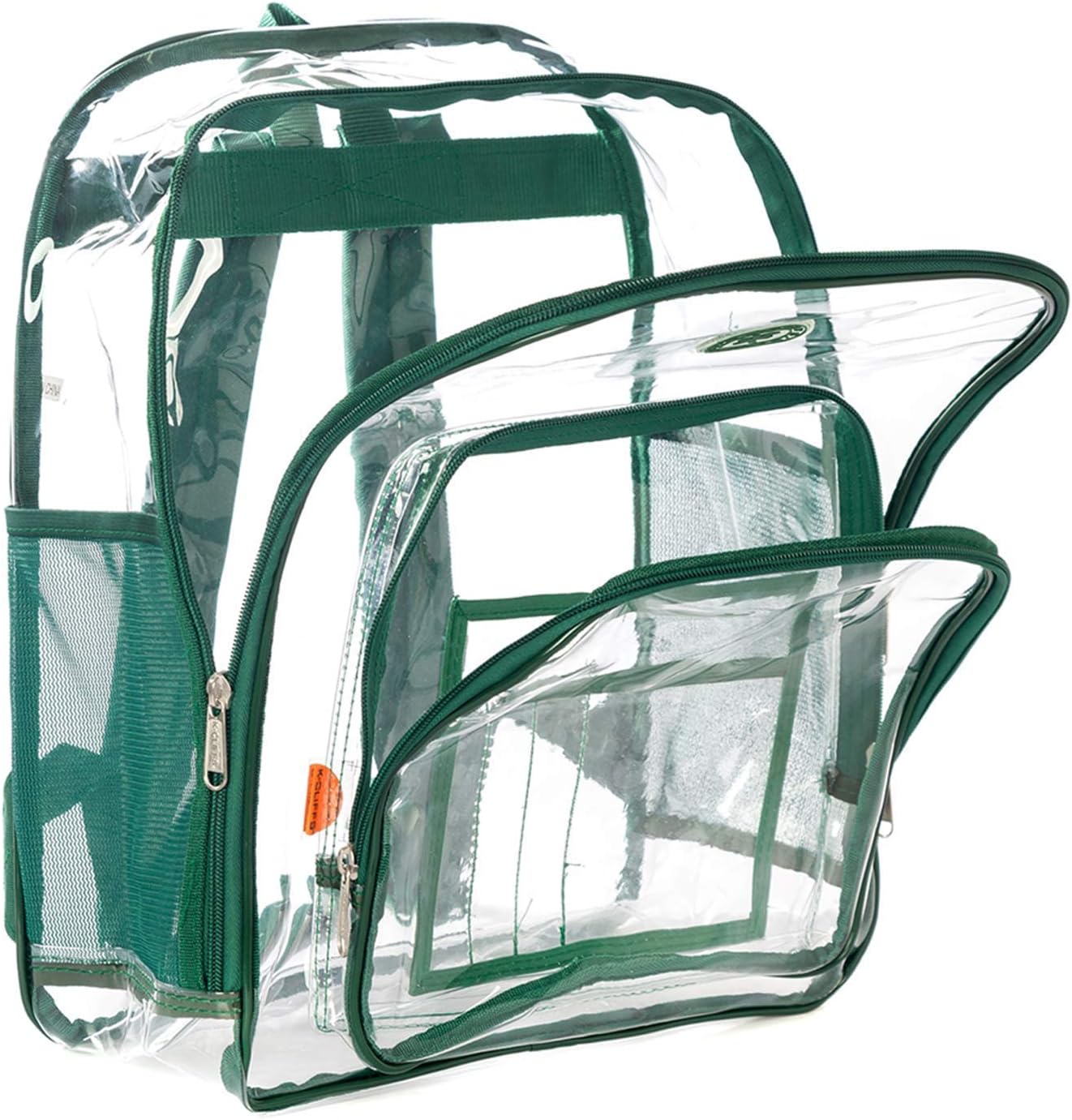Heavy Duty Clear Backpack Transparent Quality School Bag Large See Through Student Daypack Security Workbag Green