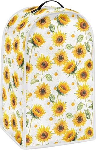 Vista 201 de Cubiertas de licuadora con diseño de poste de girasol, cubierta a prueba de polvo con asa, lavable para cocina, universal, para procesador de Cartel