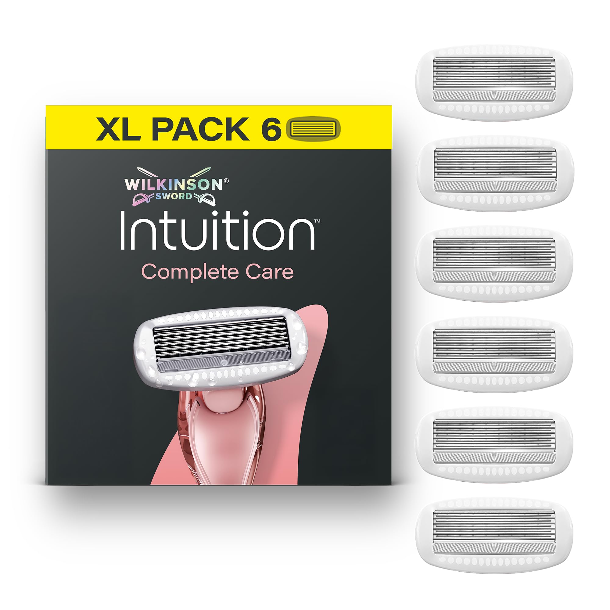 Wilkinson Sword Intuition Complete Care Razors for Women, Hydra-Boost Serum, 6 Women’s Razor Blade Refills