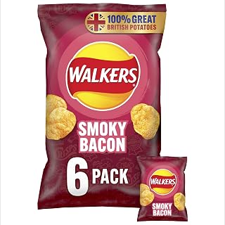 Walkers Smoky Bacon Multipack Crisps, 6 x 25g