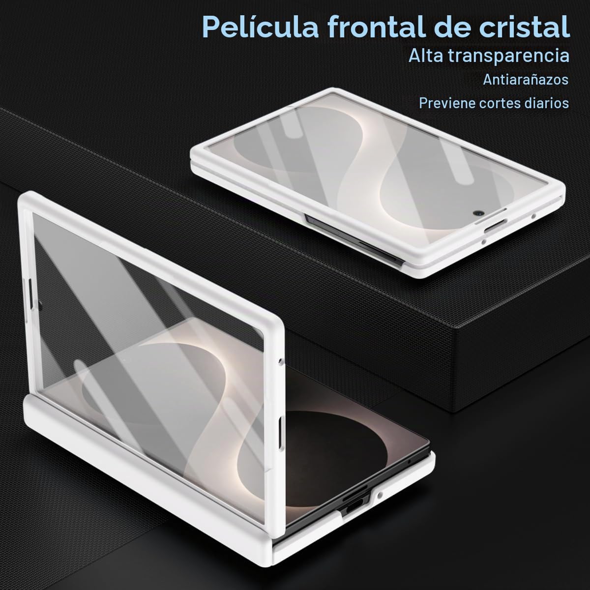 Funda para Galaxy Z Fold 8 con lápiz óptico y Ranura para Soporte, Carcasa para Samsung Galaxy Z Fold8 con Protector de Pantalla, Funda para Fold8-Blanco