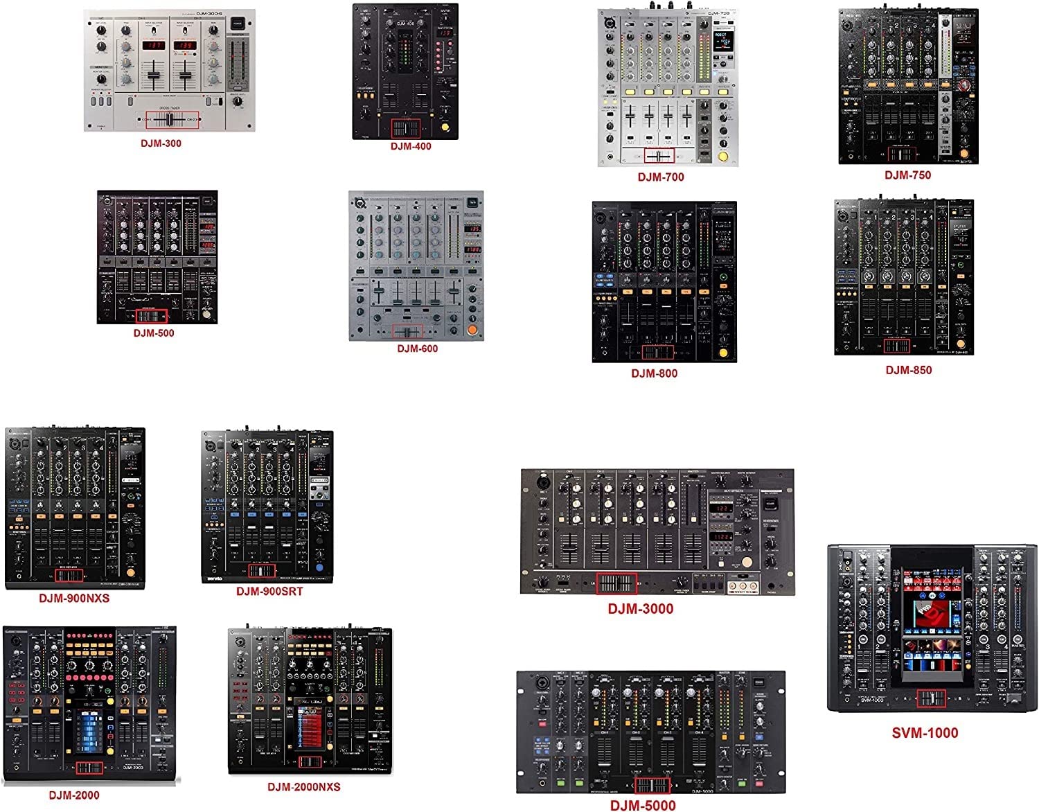 5 X Fader Pour Pioneer DJM800 DJM700 DJM600 DJM500 DJM400