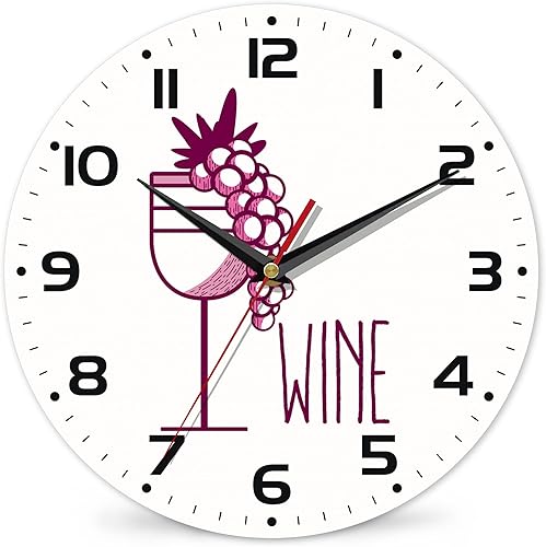 Miniatura 19 de Reloj de pared estilo viaje espacial vintage reloj de pared de madera silencioso sin tictac funciona con pilas números arábigos relojes de pared