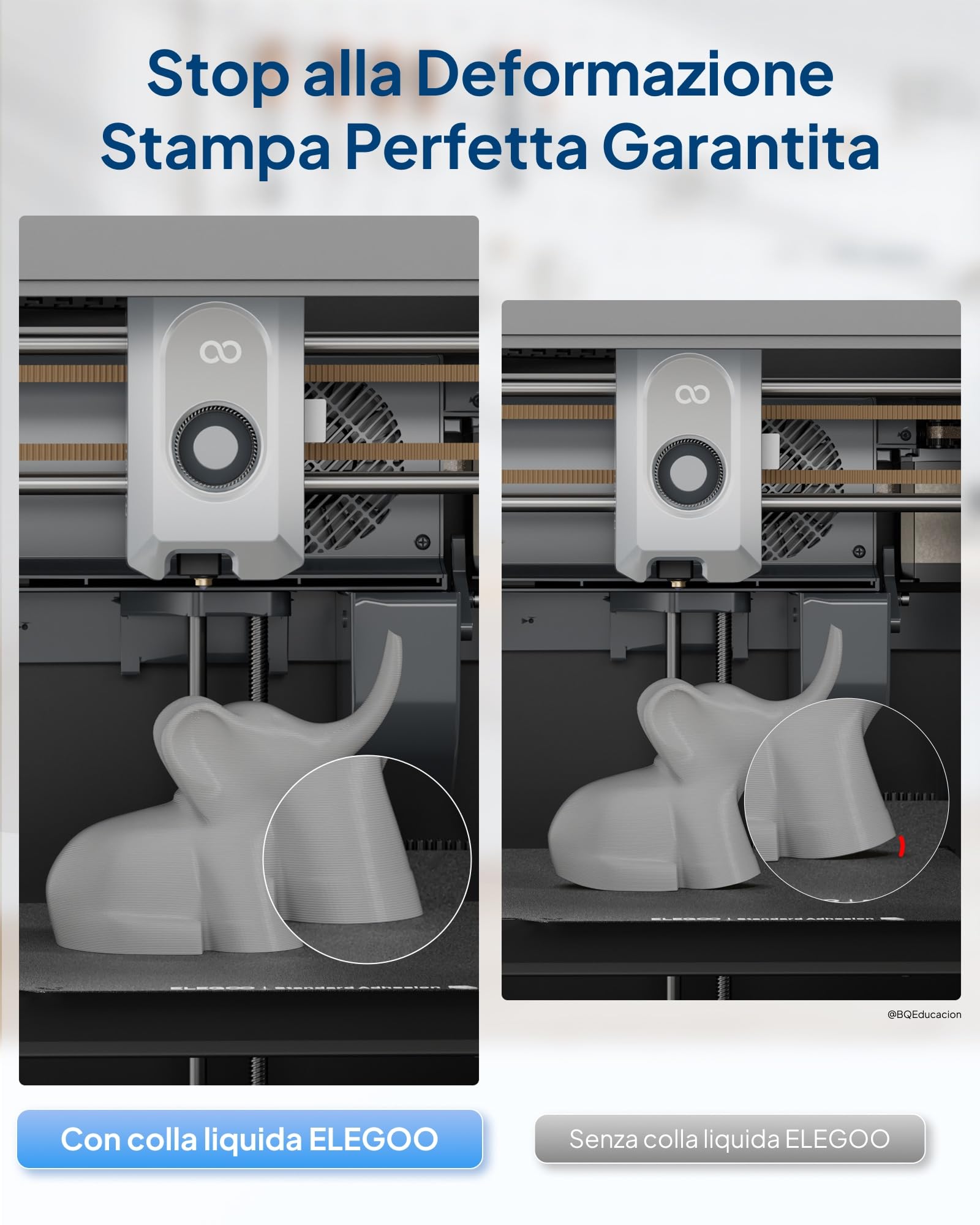 ELEGOO 2 PCS Colla Per Stampante 3D, 60 ml × 2, Colla Stick Adesivo Per 3D Filamenti ABS/PLA/PETG/TPU, Colla Adesiva Forte Per Il Letto Caldo PEI/PEO/PET E Piastre Di Costruzione In Alluminio