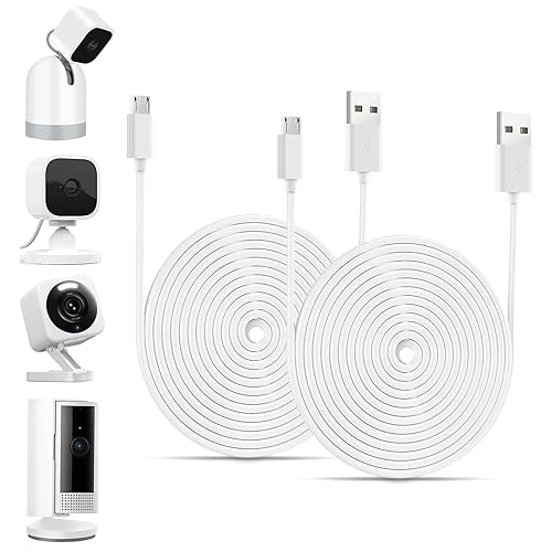 Cable de extensión de cargador de cámara de 16 pies compatible con Ring Indoor Cam (2ª generación), Blink Mini, Blink Mini Pan Tilt, WYZE Cam V4/OG,