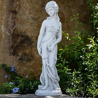 Keslecy Outdoor Goddess Statue - Graceful Grey Garden Sculpture, Weather-Resistant Female Figure for Yard, Patio, Deck, Entryway