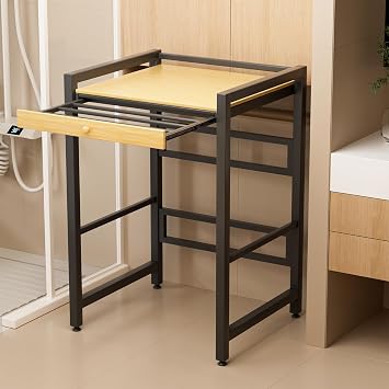 Over Washer Dryer Shelf Storage Rack, Washing Machine Stand Countertop Organizer, Laundry Storage Topper Cabinet for Tumble Dryers Drum Machine Wooden Color