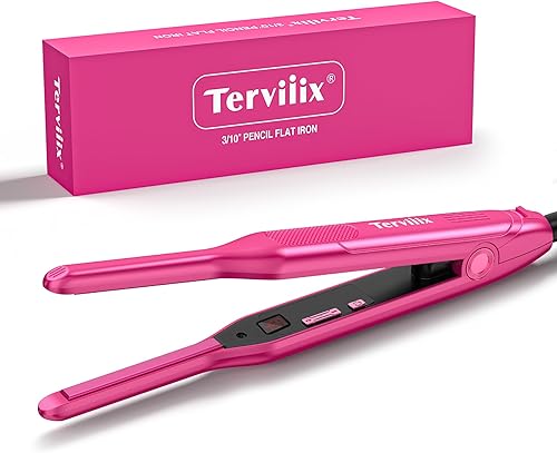 Miniatura 8 de Terviiix Plancha de lápiz planchas pequeñas para cabello corto corte de barba y duende mini alisador de pelo de turmalina de cerámica de 310