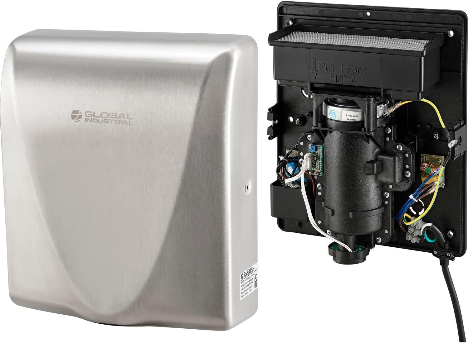 High Velocity Automatic Thin Hand Dryer, ADA, Brushed Stainless, 120V