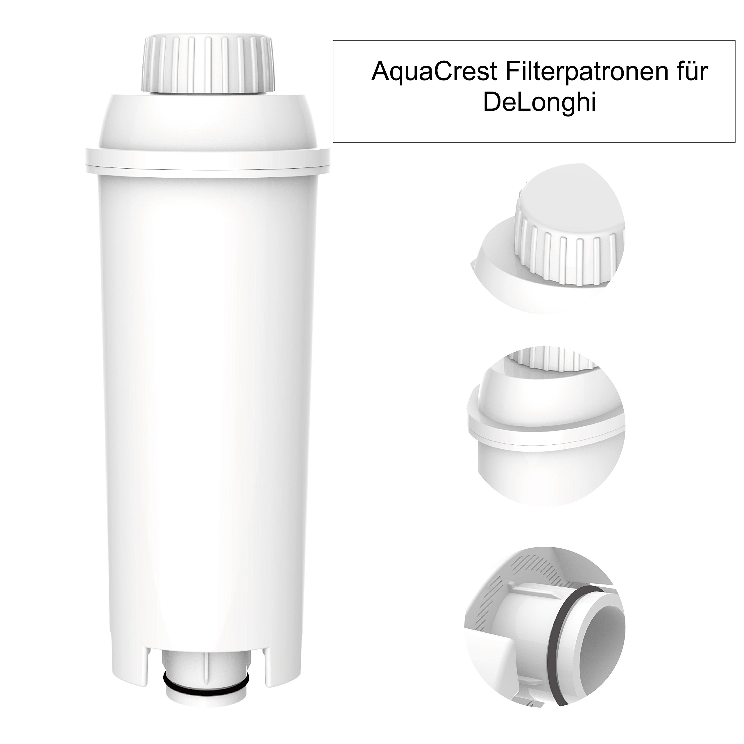 AquaCrest Lot de 5 filtres à eau pour machine à café DeLonghi - Remplace DLS C002 / SER 3017/5513292811 cartouche filtrante - Compatible avec ECAM Esam + 10
