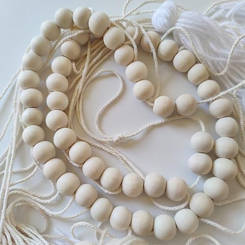 Miniatura 4 de Macramé para colgar en la pared, decoración de pared bohemia, guirnalda grande de borlas bohemias, decoración para colgar en la pared con cuentas de