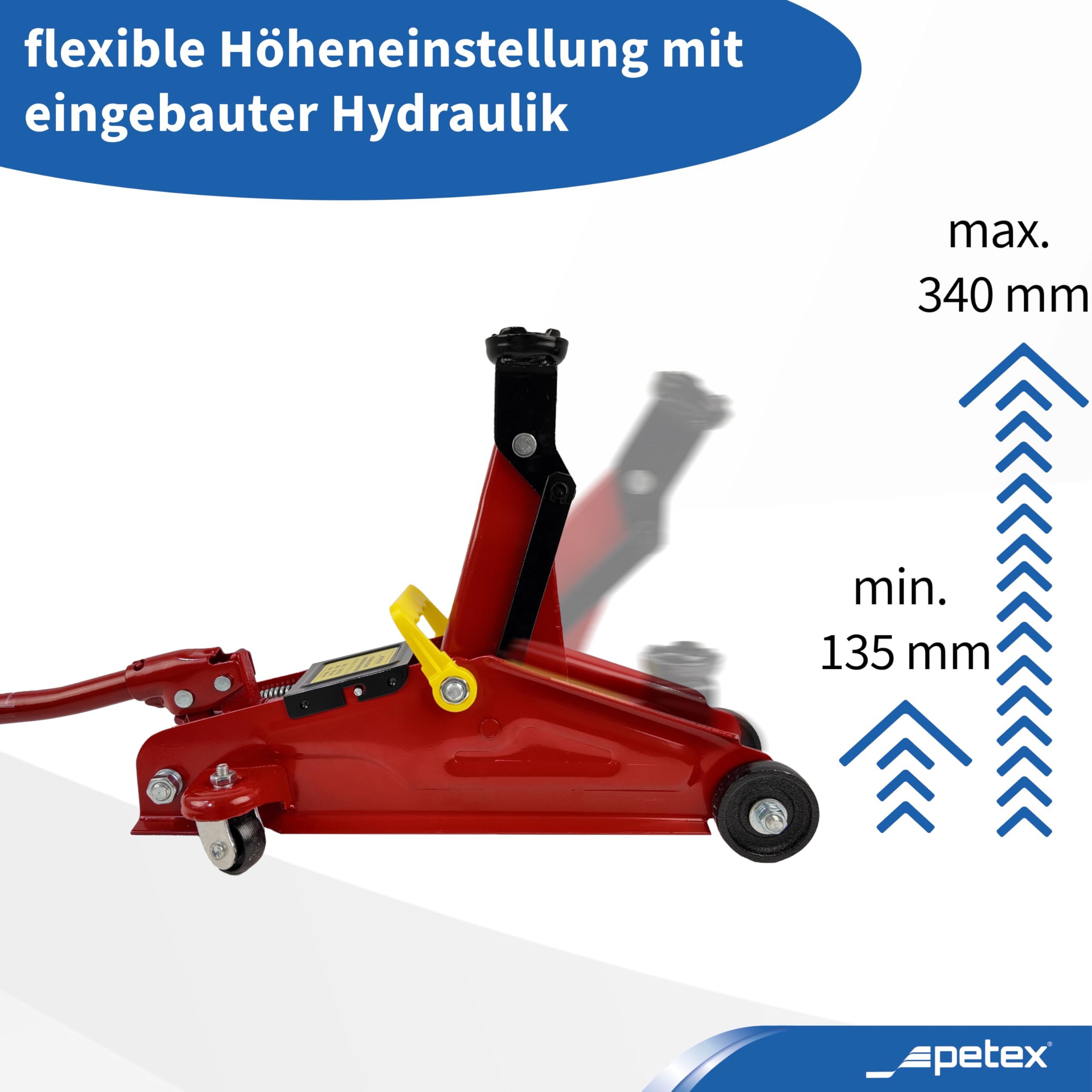 PETEX 44750012 podnośnik manewrowy 2 T, czerwony