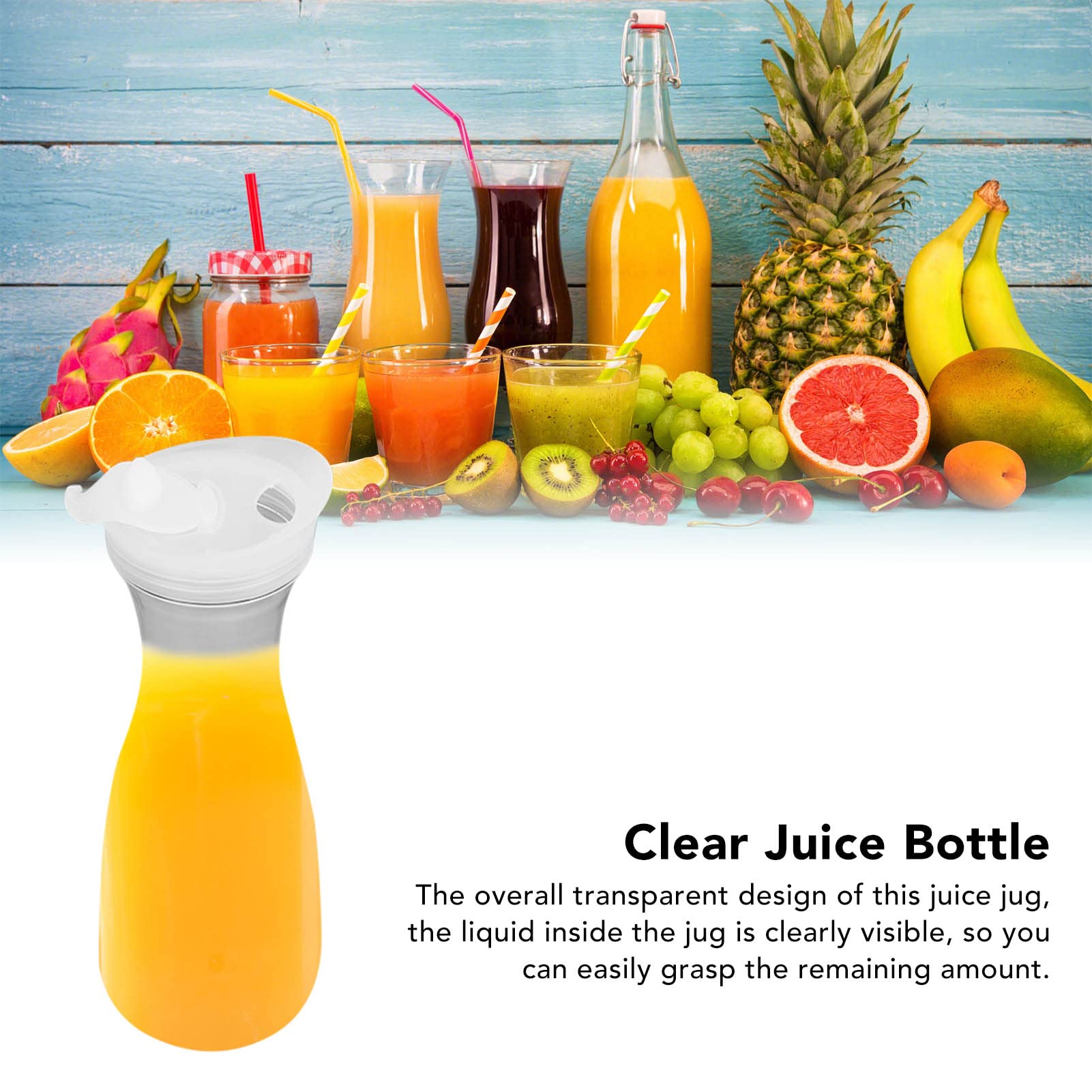 2 Caraffe Per Bevande Da 1.5L Trasparenti Con Coperchio A Ribalta - Per Acqua, Succo, T&egrave; Freddo - Plastica Senza BPA