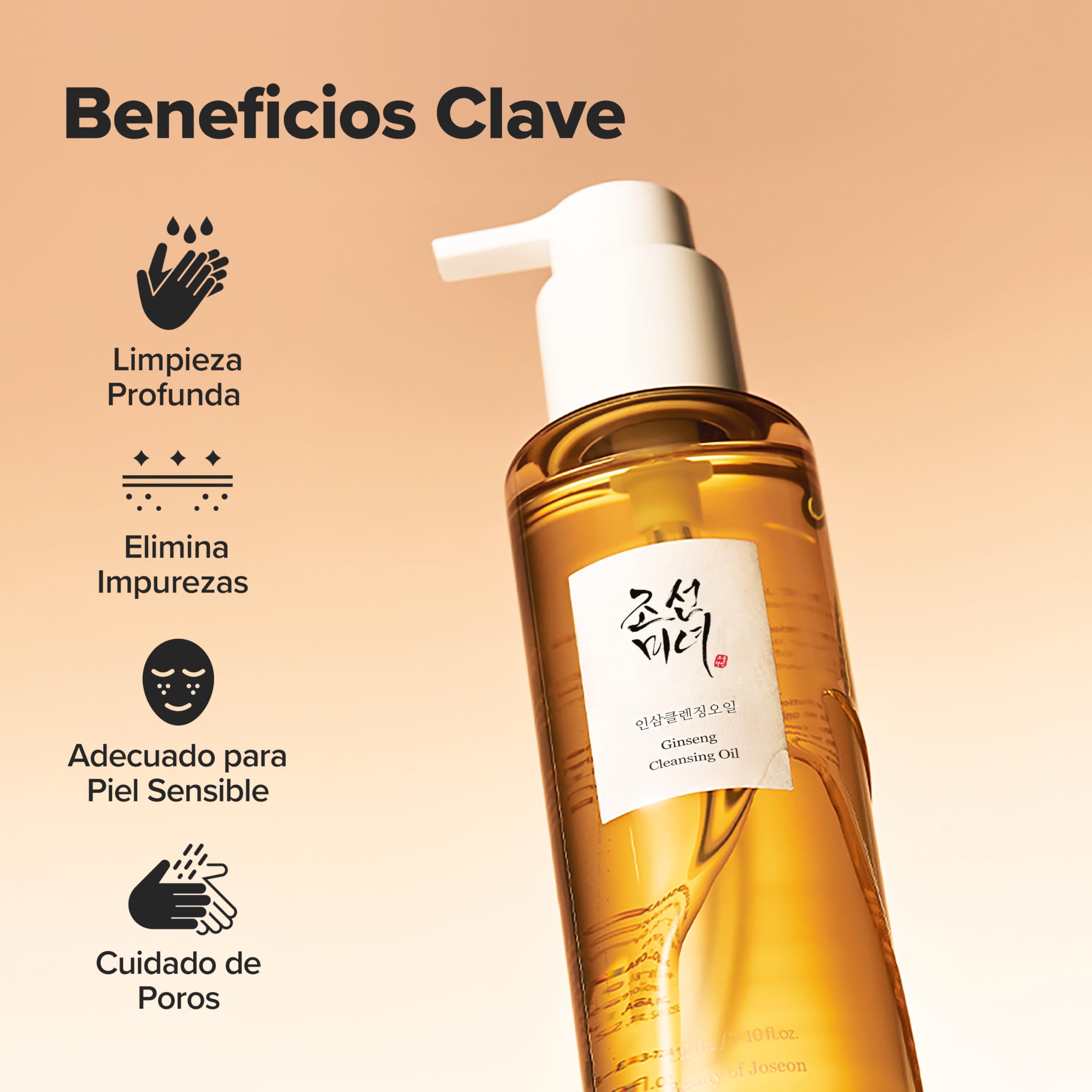 Beauty of Joseon Aceite Limpiador De Ginseng 210 Ml Desmaquillante Resistente Al Agua Para Pieles Sensibles