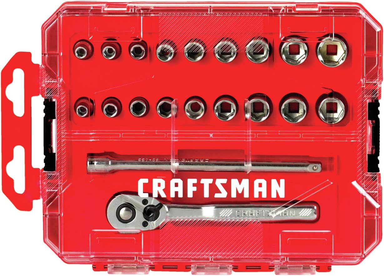 CRAFTSMAN Socket Set, SAE/ Metric, 1/4" Drive, 20Piece (CMMT12008