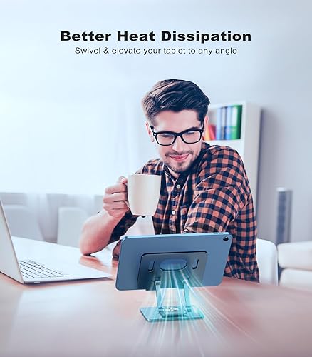 Miniatura 4 de JOIOT Soporte para tableta, soporte giratorio para tableta con base giratoria de 360, soporte ajustable para tableta para dibujar, compatible con