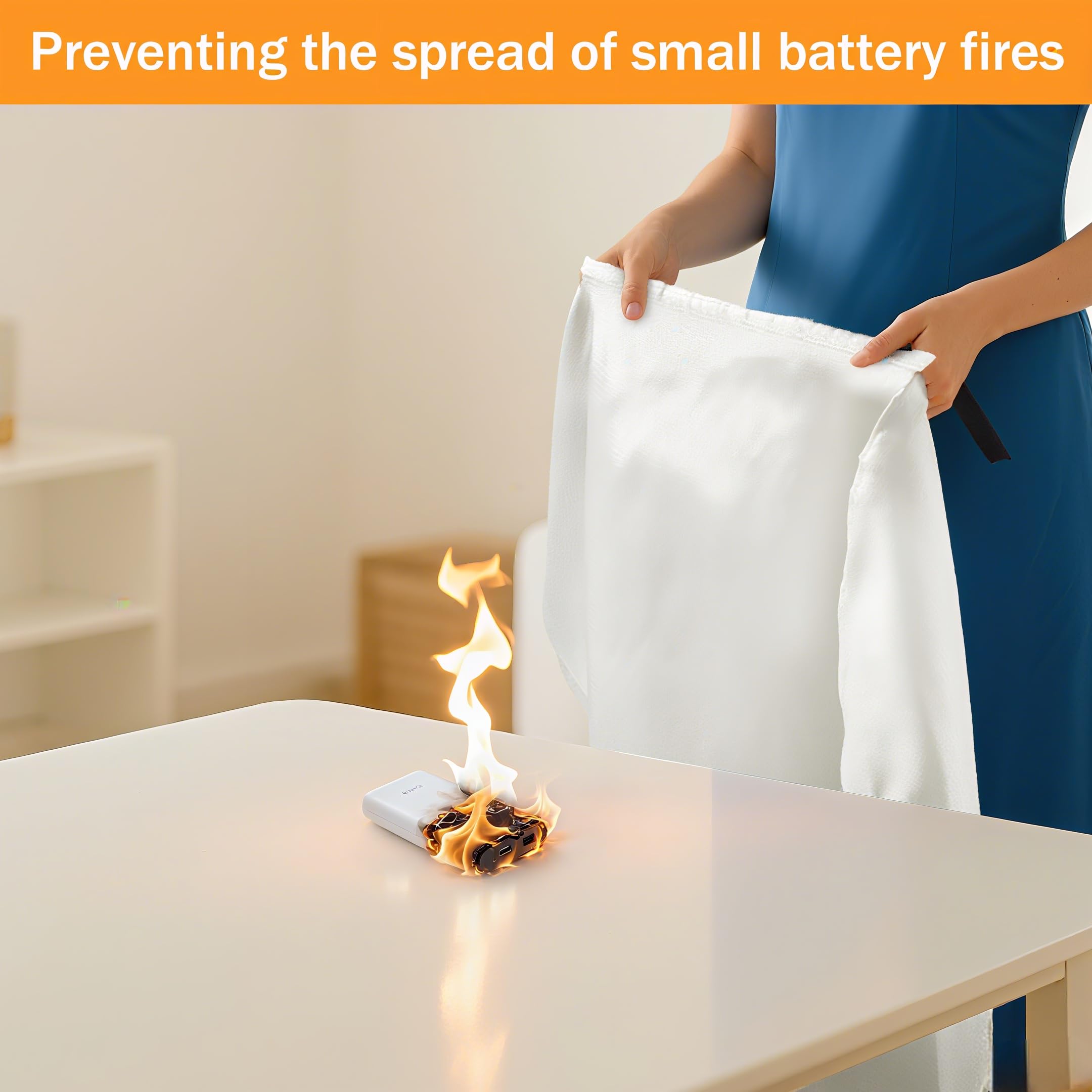 Monodshop Couverture anti-feu en silicone pour la maison – Couverture d'urgence contre les incendies pour la cuisine et la voiture