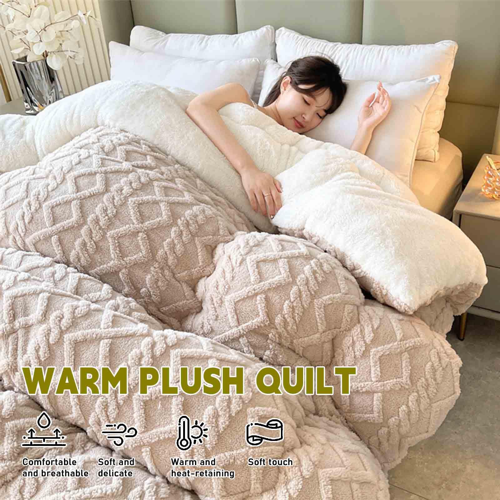 Coperta Calda Imbottita Invernale Letto Matrimoniale Trapunte Invernali Pesanti in Lana d'Agnello Trapunta Invernale Matrimoniale Agnello(a4,220x240cm-5kg)
