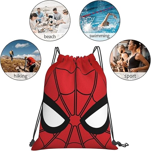 Miniatura 6 de ICOBES Mochila de gimnasio con cordón de superhéroes favoritos, impermeable, mochila de superhéroe, mochila de entrenamiento para gimnasio, bolsa