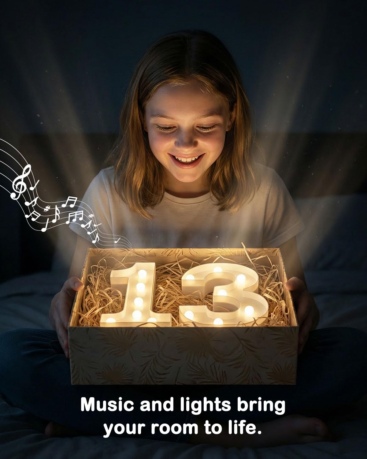 Lampada a LED con numeri con musica Happy Birthday, per ragazzi e ragazze, luce bianca calda, 18, con telecomando per decorazione di compleanno, casa, famiglia, decorazione da parete