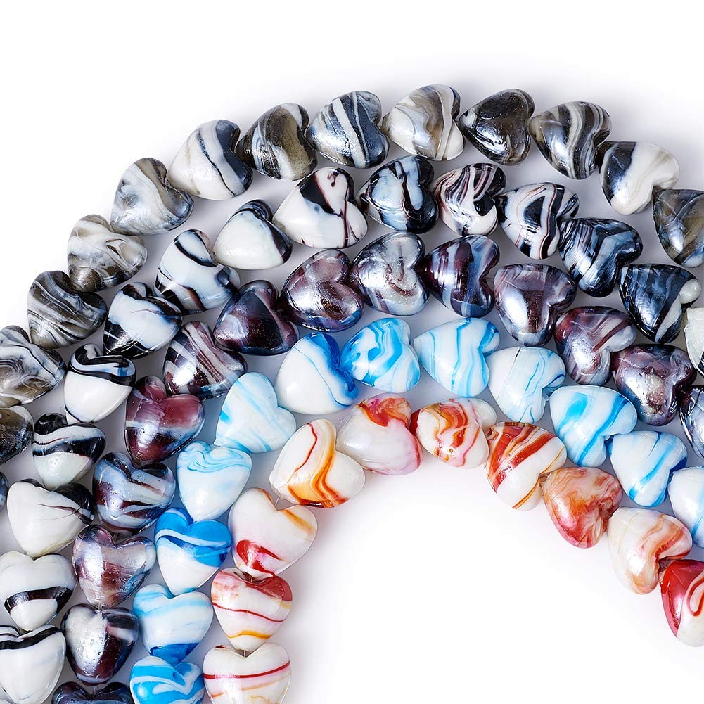 Amazon | Beadthoven 約100個入り 20x20mm 混合色 ハート 手作り
