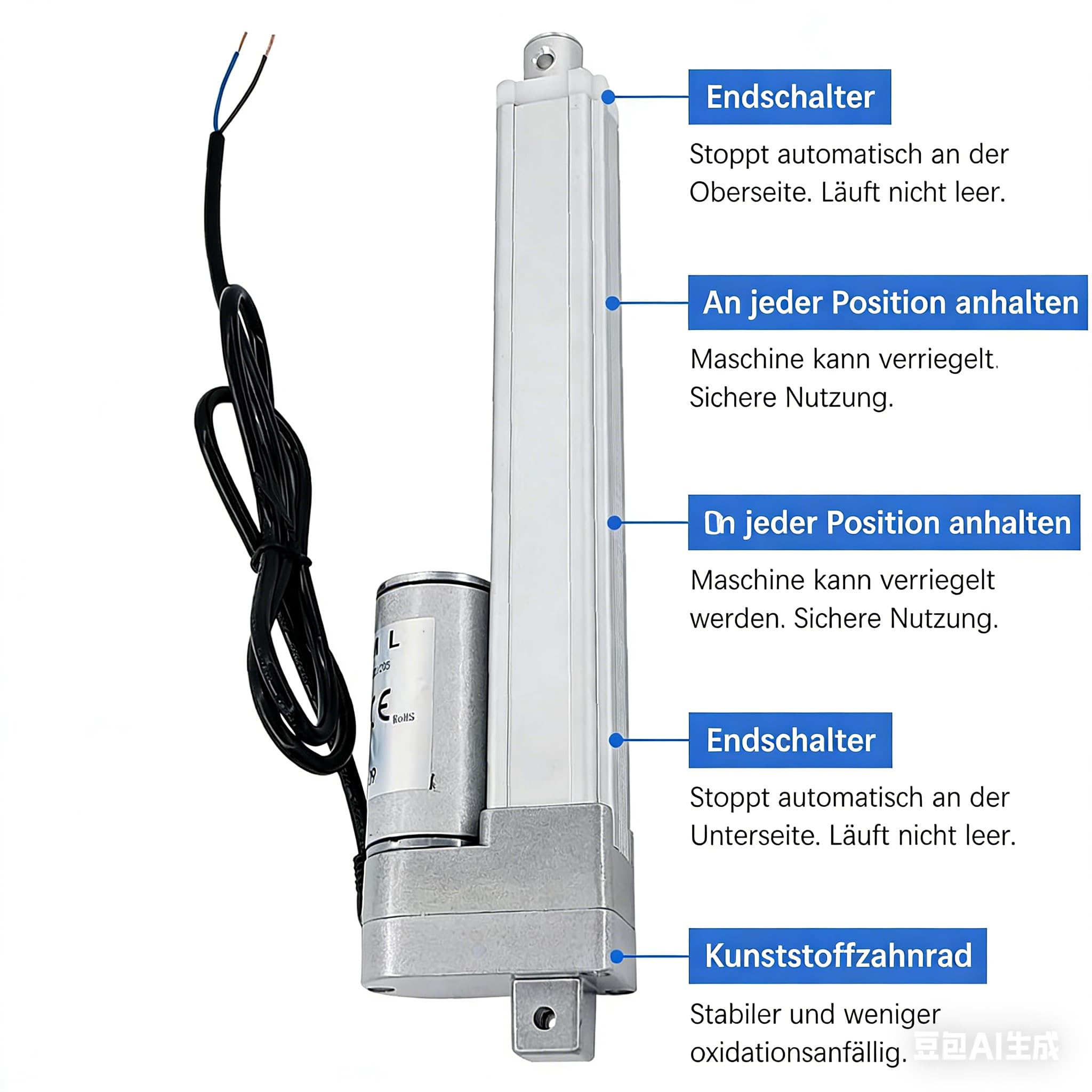 Linearantrieb DC 12V 300N 250mm Linearmotor Linear Actuator