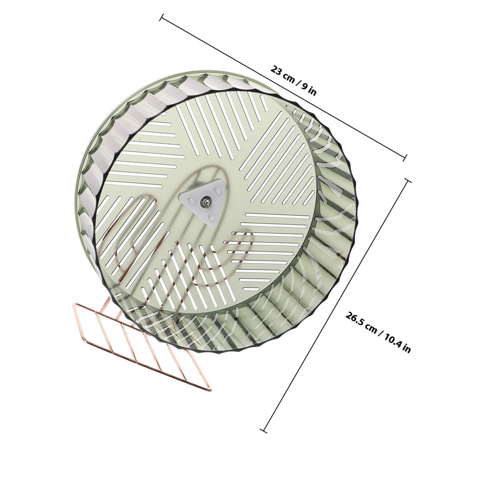 Roue Silencieuse pour Hamster et Chinchilla avec Support Stable Accessoire de Jeu Compact pour Petits Rongeurs Roue de Course Verte Foncée avec Base Dorée