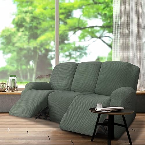 Miniatura 2 de Lydevo Fundas elásticas para sofá reclinable, 8 piezas, fundas para sillas reclinables grandes, fundas para sofá reclinable de 3 asientos, lavable,
