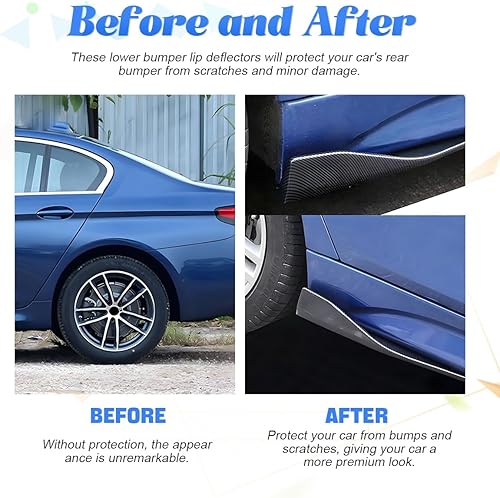 Miniatura 3 de 2 piezas de protector de parachoques trasero de automóvil, protector universal antiarañazos para faldón de guardabarros lateral, kit de carrocería