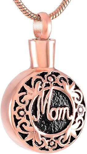 Colgante de Recuerdo, joyería Conmemorativa de la Madre, urna de cremación de Acero Inoxidable, Colgante de urna, Collar, Caja a Juego, Cadena de