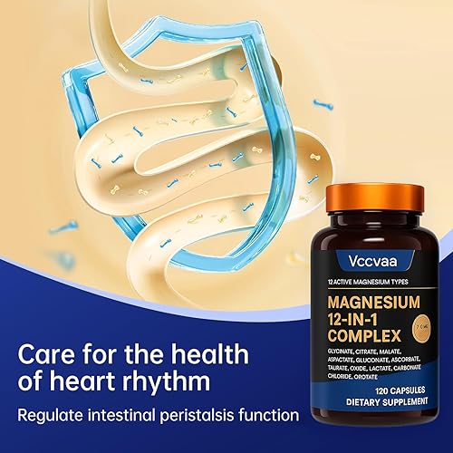 Miniatura 5 de Complejo de magnesio 700 mg  Suplemento de magnesio 12 en 1 con glicinato, citrato, malato, óxido, taurato y más  Alta absorción para músculos,