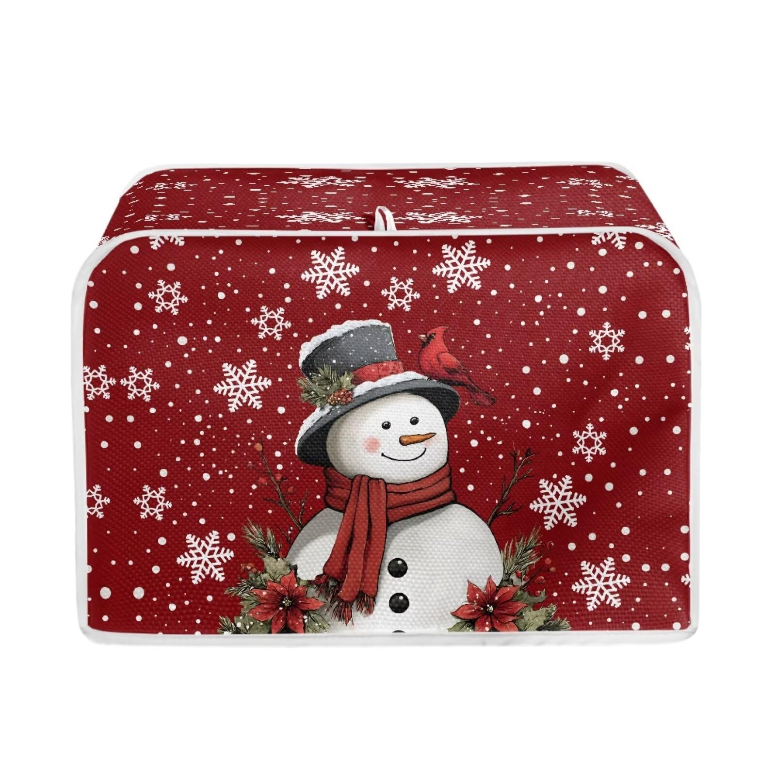 Red Snowman 4 Slice Toaster Cover Christmas