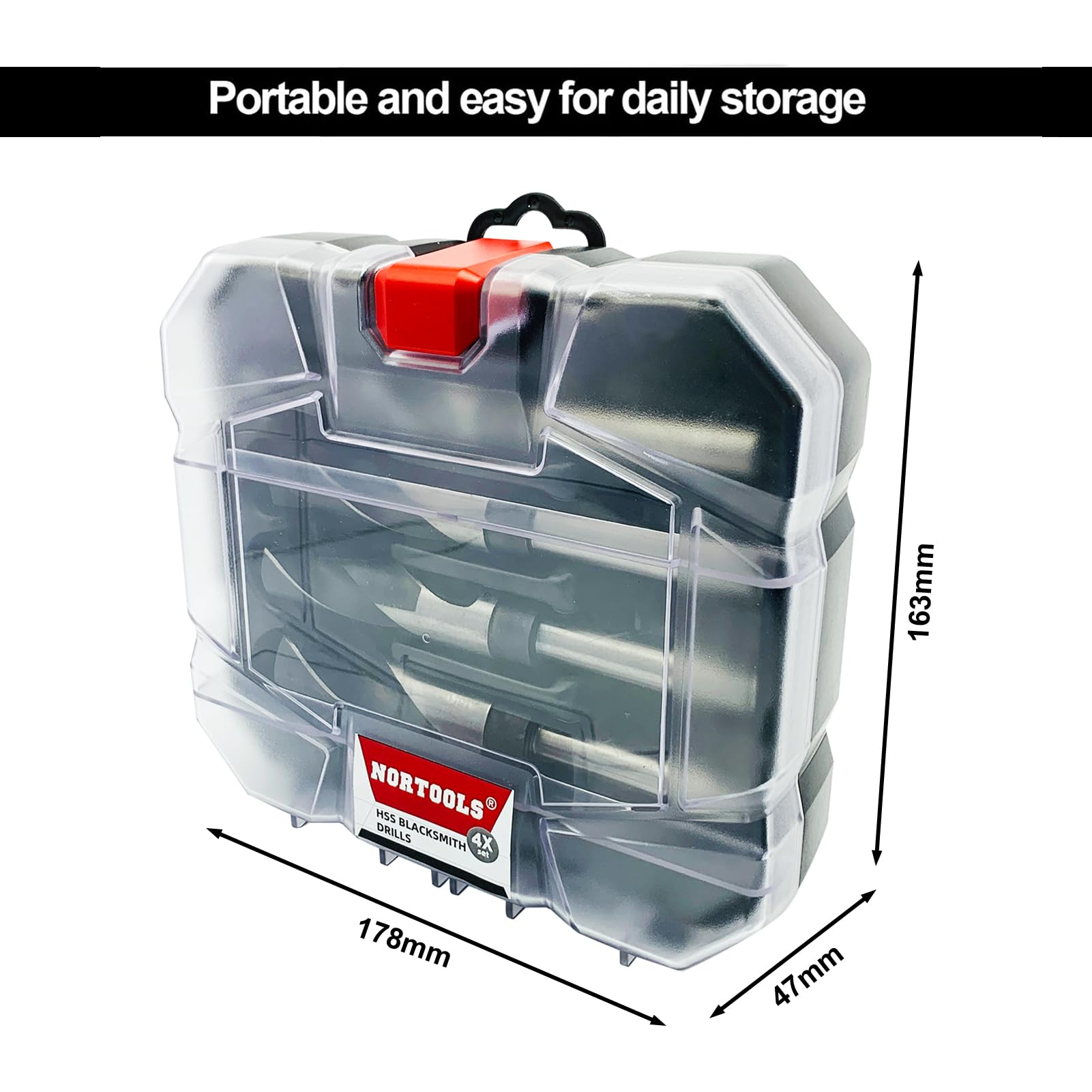 Fabbro - Set di 4 utensili elettrici HSS con gambo da 1/2", per foratura, ferro, legno, acciaio, 16-25 mm