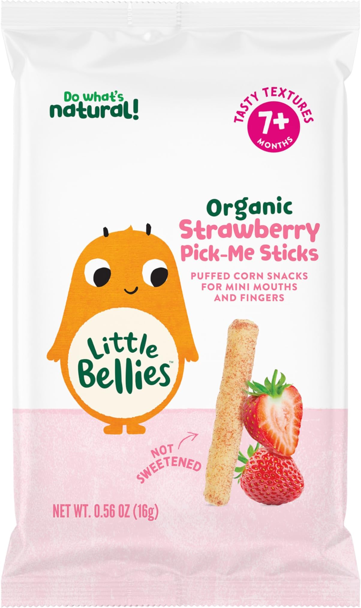 Little Bellies Organic Strawberry Pick-Me Sticks Baby Snack (Pack of 5 x 0.56 oz Individual Packs)