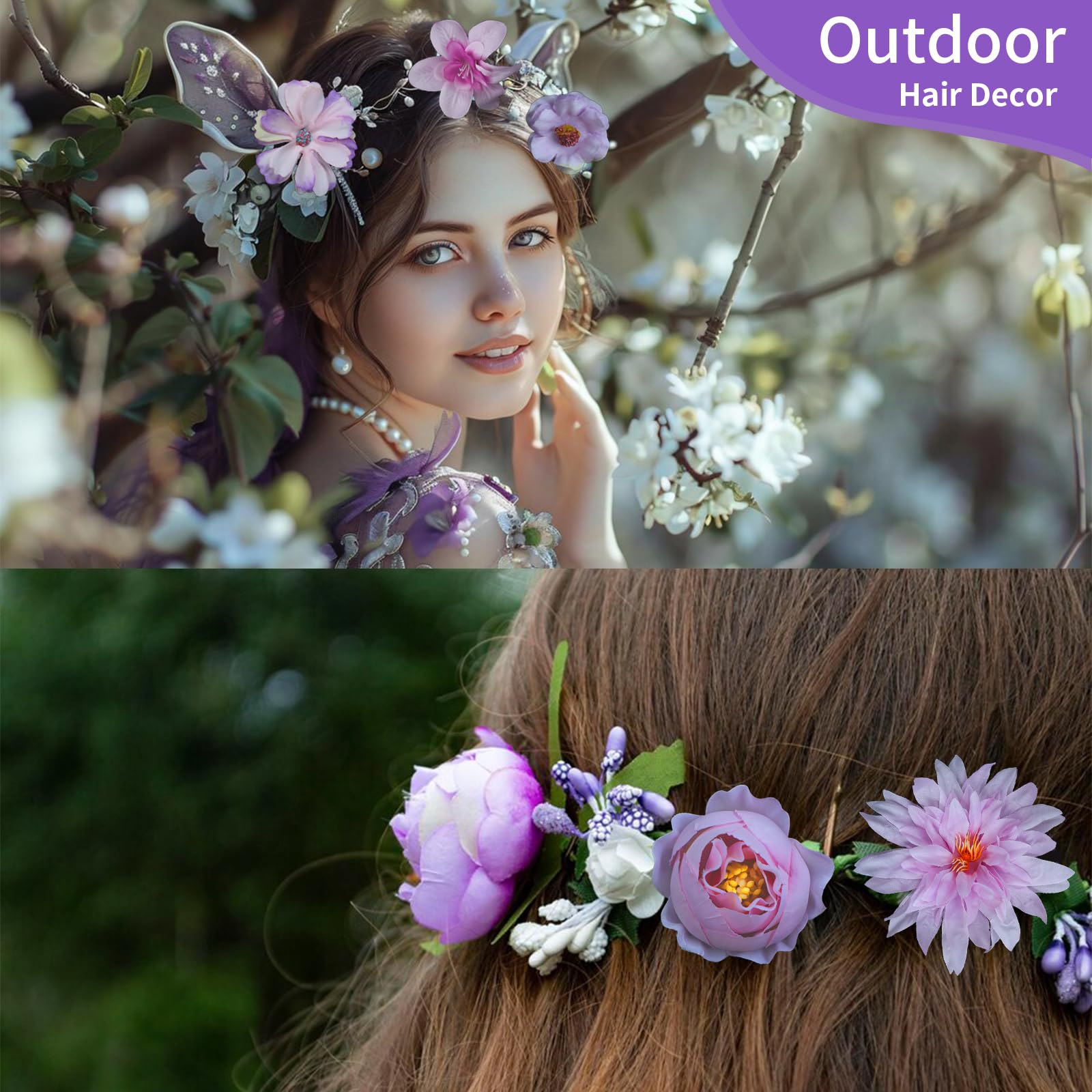 Cozylkx Teste di Fiori Artificiali Accessori per Capelli Fai da Te Corpetto Tessuto di Seta Fiori Finti Kit Decorazioni Fatte a Mano,Grigio