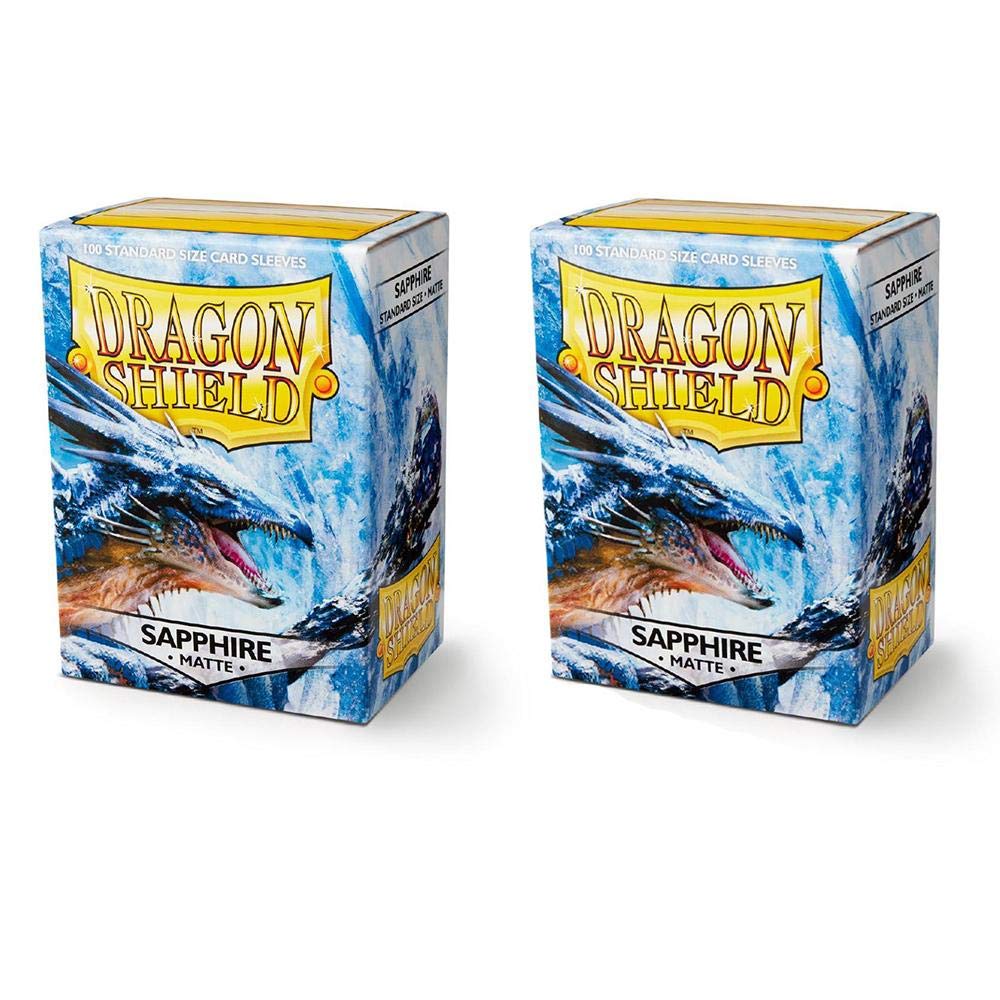 Dragon Shield Matte Sleeves, Sapphire, 2 Packs of 100 Standard Size Card Sleeves, PVC Free, Archival Safe, for Trading Cards such as Pokemon Magic