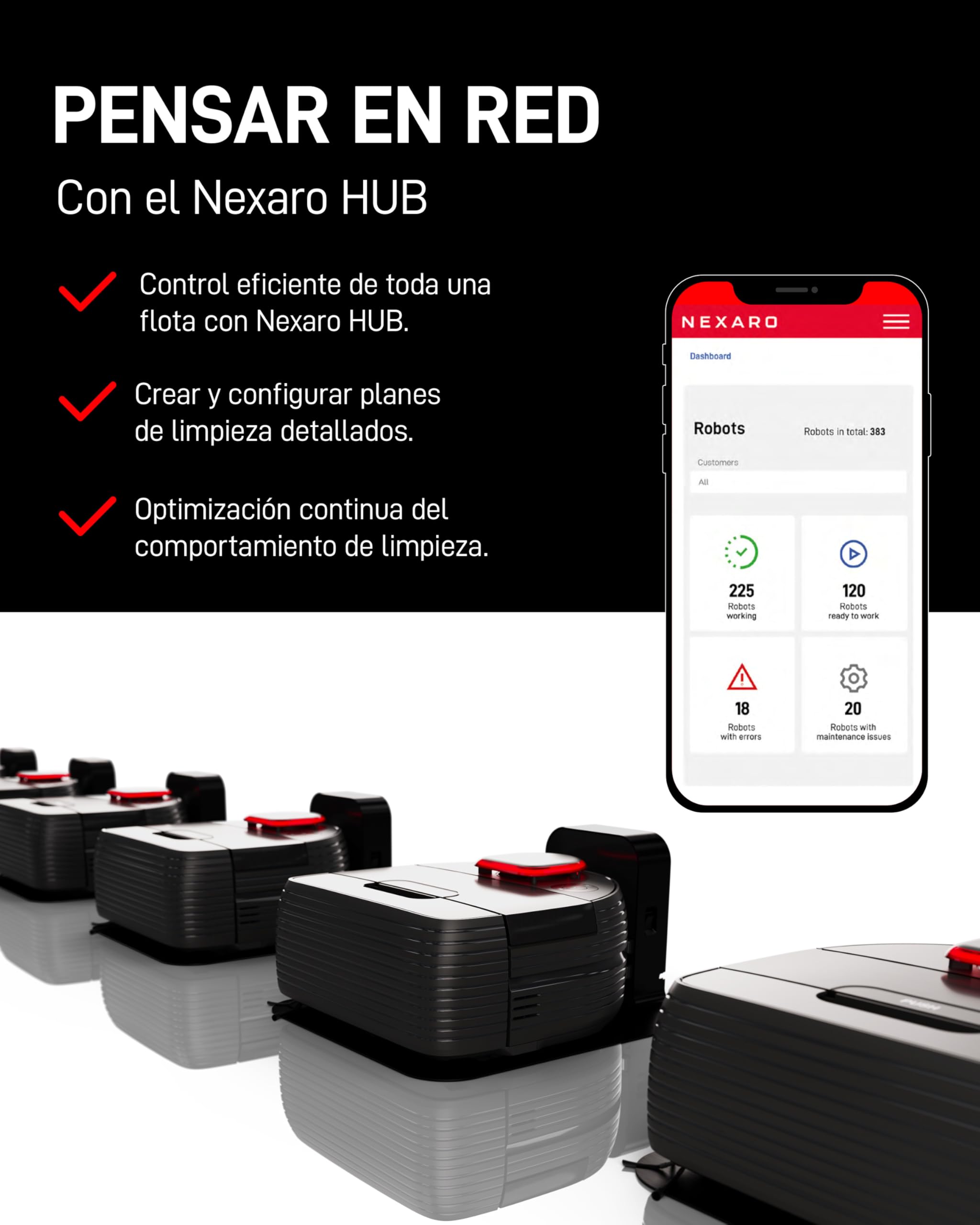 Robot Aspirador NR 1500 para Limpieza de Suelos – Vacuum Cleaner con Licencia HUB 36 Meses, Certificado TÜV y Filtro HEPA – para 400m² y 250 min de autonomía – Ideal para Uso Comercial