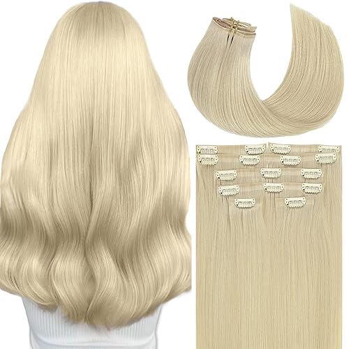 Anrosa Extensiones de cabello humano real con clip, sin costuras, 14 pulgadas, extensiones de cabello natural con clip, extensiones de cabello disponible en Yaxa Peru