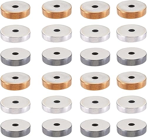 Miniatura 2 de Pandahall - 570 cuentas electrochapadas Heishi disco, no magnéticas, 0.315 x 0.079in, planas, redondas, sintéticas, hematitas, para hacer joyas