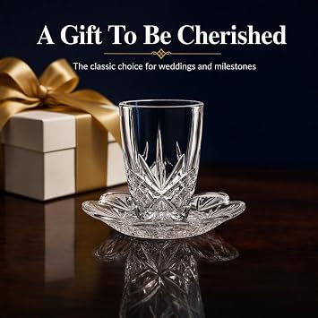 Godinger Kiddush Cup and Plate Set, Crystal Glass Kiddush Cup - Dublin Collection