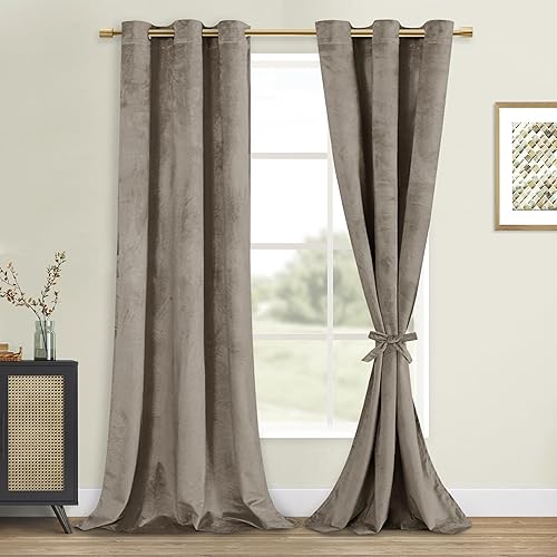 Miniatura 89 de DWCN Cortinas de Terciopelo - Cortinas de Ventana que Oscurecen la Habitación y Bloquean la Luz para Cuarto de Bebé, Dormitorio, Sala de Estar,