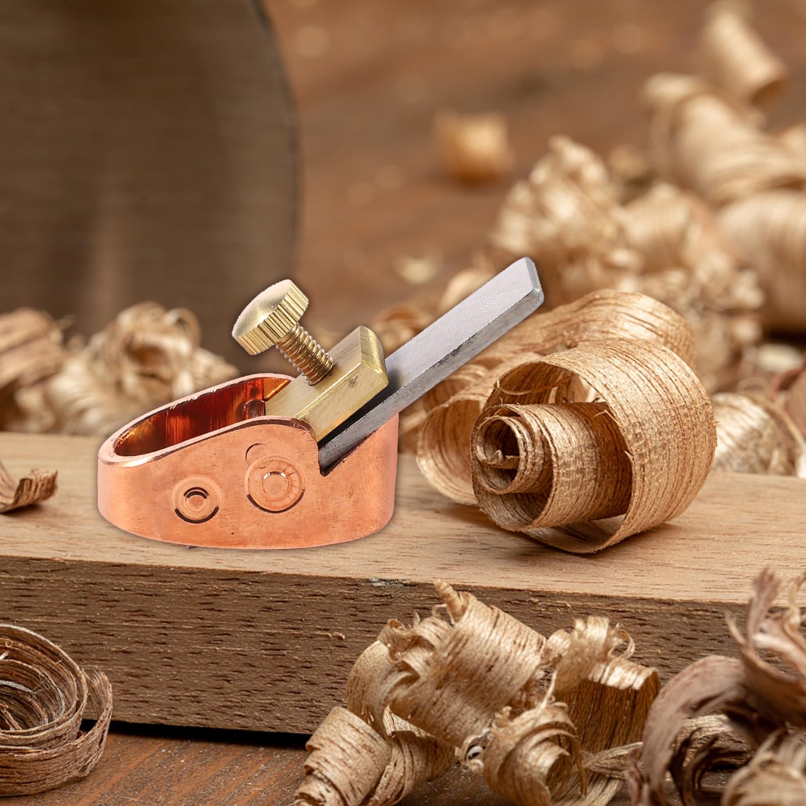 Kisangel Utensile per Liuteria di Strumenti in Legno, Pialla Manuale in Ottone e Acciaio Alto, Facile da Usare, Mini Pialla per Lavorazione Artigianale Colore Casuale
