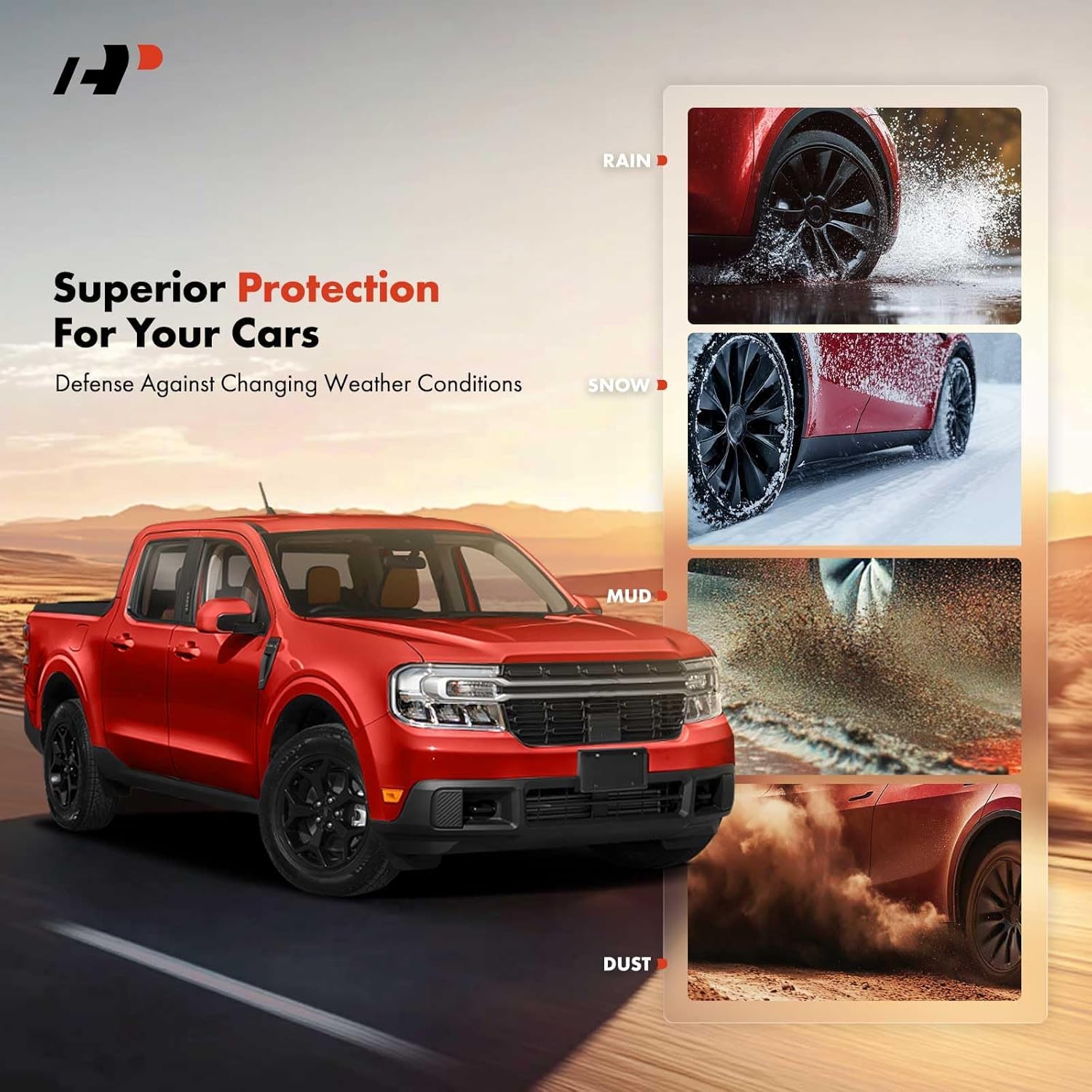 A-Premium Mud Flaps Compatible with Ford Maverick 2025 2024 2023 2022 Splash Guards Fender Front & Rear Mud Guards Splash 4PCS, with Hardware, No Drilling Required