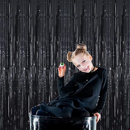 Miniatura 5 de GOER - Cortinas de flecos metálicas de 3.2 x 9.8 pies para decoración de bodas o fiestas