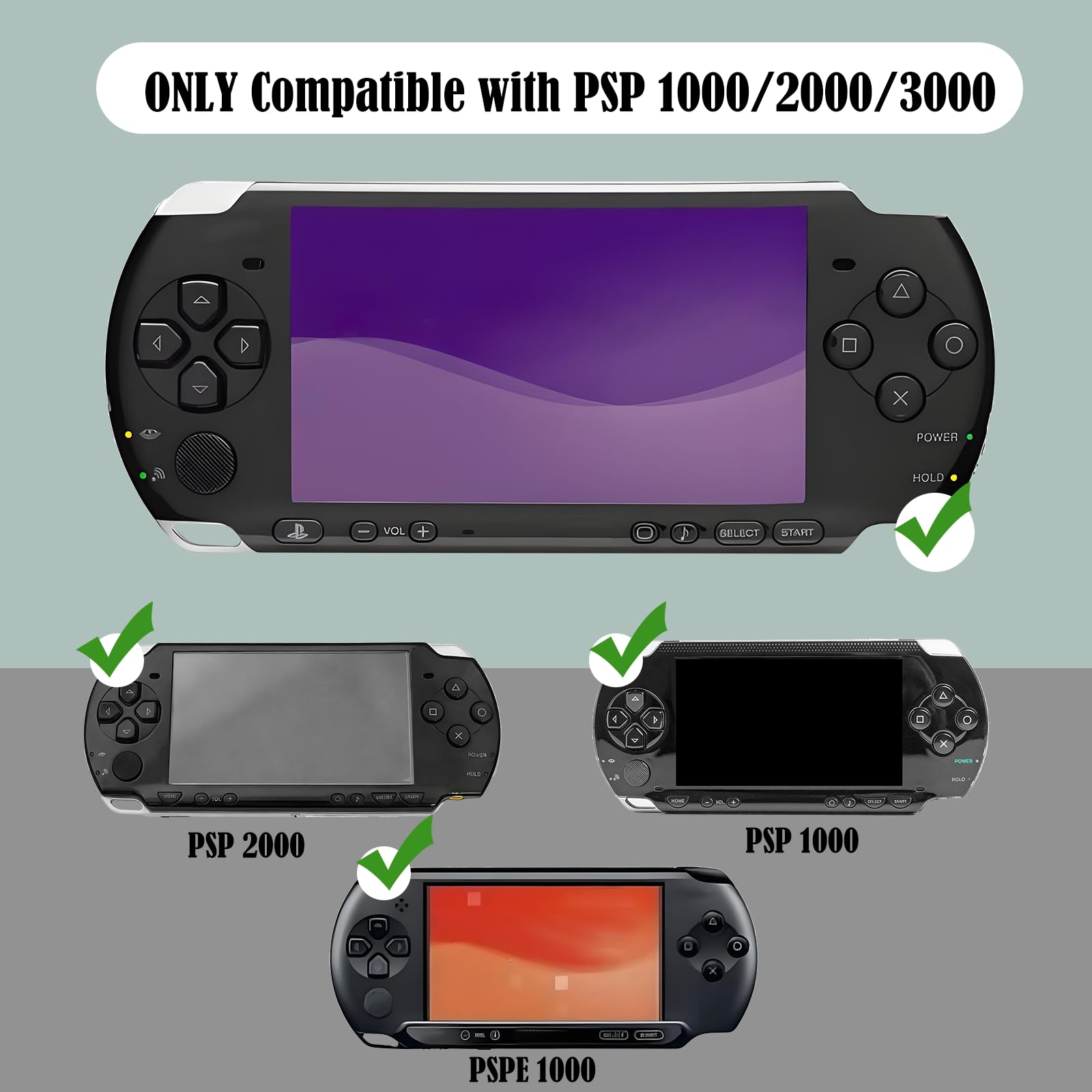 JDGPOKOO 4 in 1 Accessories Kit for PSP 1000/2000/3000, Carrying