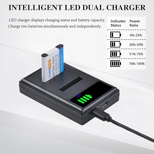 Miniatura 3 de Batería EN-EL19 EN EL19 + cargador USB LED para Nikon Coolpix S32 S33 S100 S2500 S2750 S3100 S3200 S4200 S4400 S6400 S6500 S6600