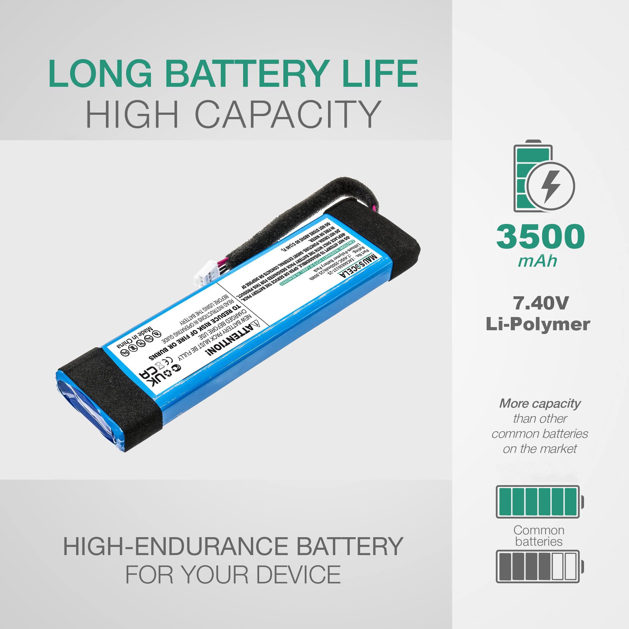 MAUSOCELA 3500mAh Speaker Replacement Battery, Compatible with L G XBOOM Go PL7, XBOOM 360, XBOOM DXG7, XBOOM RP4, XBOOM XG7, XBOOM XG7S, Part No.: EAC63558704, EAC64790805, EAC66836137-2S